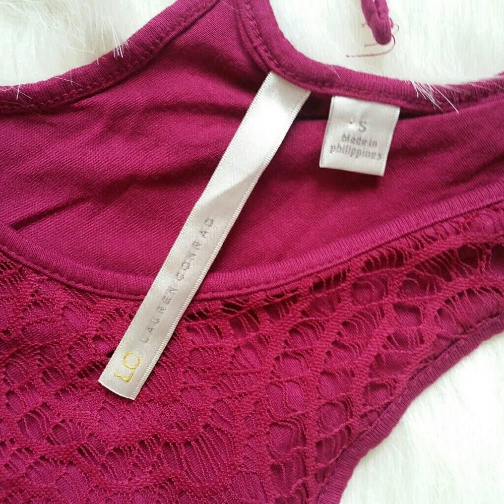 Lauren Conrad Flowy Raspberry Tank Top - Picture 4 of 4